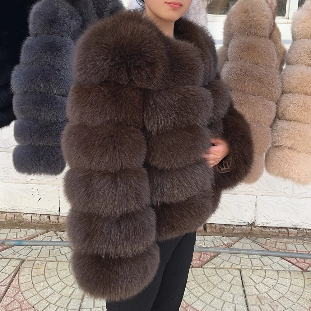 Fox Fur Coat Real Winter Women'S Fashion - American ThistleFox Fur Coat Real Winter Women'S Fashion