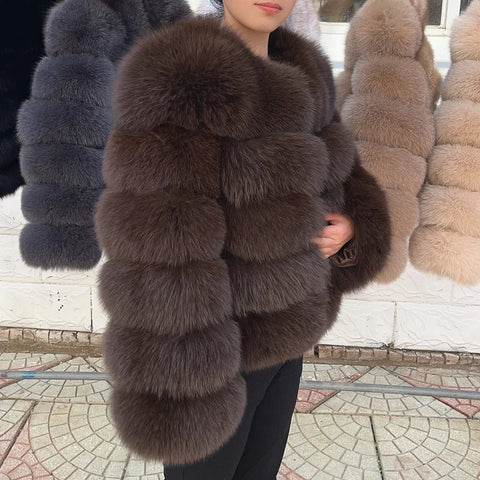 Fox Fur Coat Real Winter Women'S Fashion - American ThistleFox Fur Coat Real Winter Women'S Fashion