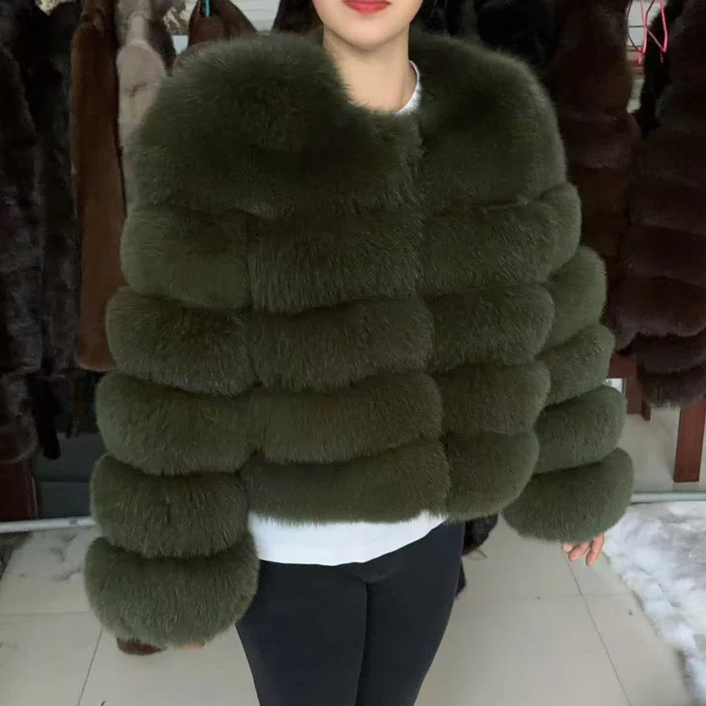 Fox Fur Coat Real Winter Women'S Fashion - American ThistleFox Fur Coat Real Winter Women'S Fashion