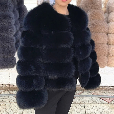 Fox Fur Coat Real Winter Women'S Fashion - American ThistleFox Fur Coat Real Winter Women'S Fashion