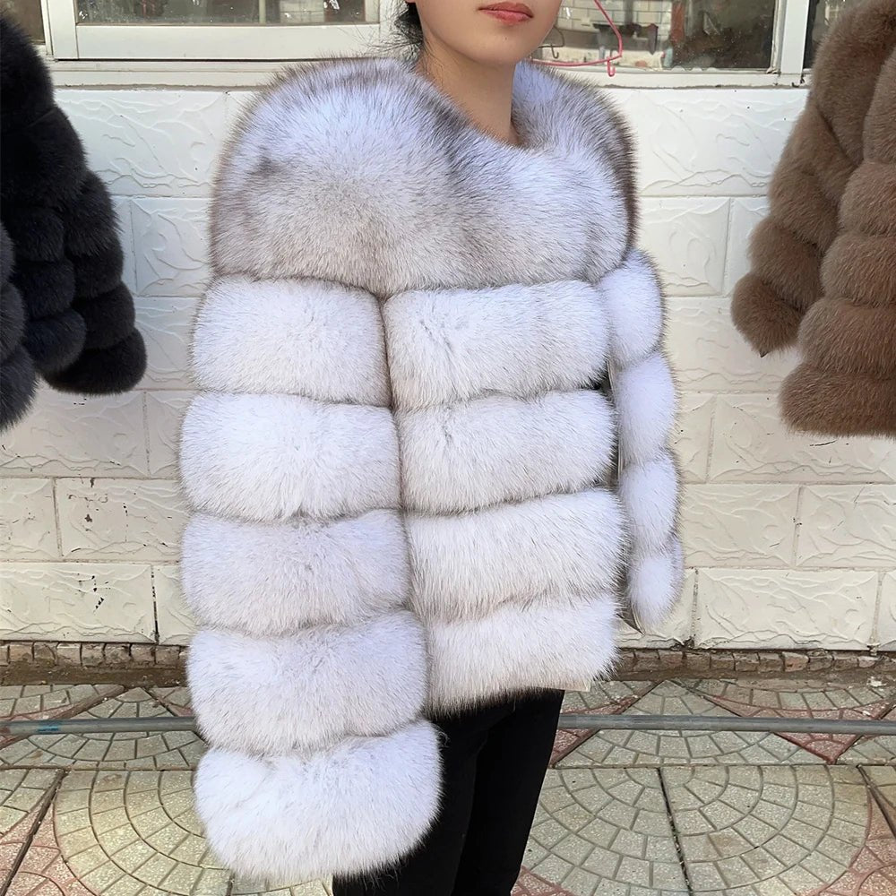 Fox Fur Coat Real Winter Women'S Fashion - American ThistleFox Fur Coat Real Winter Women'S Fashion