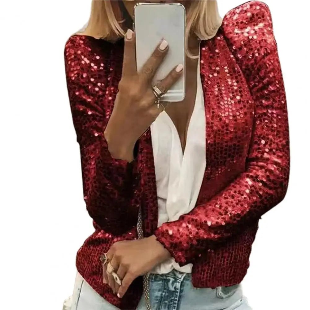 Glitter Sequin Jacket For Women Long Sleeve Casual Jacket Female Fashion Coats Women Jackets - American Thistle Glitter Sequin Jacket For Women Long Sleeve Casual Jacket Female Fashion Coats Women Jackets