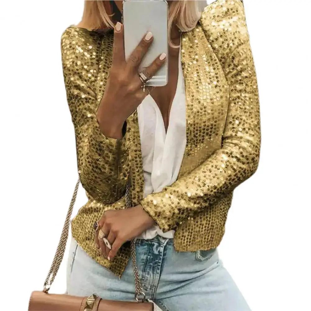 Glitter Sequin Jacket For Women Long Sleeve Casual Jacket Female Fashion Coats Women Jackets - American Thistle Glitter Sequin Jacket For Women Long Sleeve Casual Jacket Female Fashion Coats Women Jackets