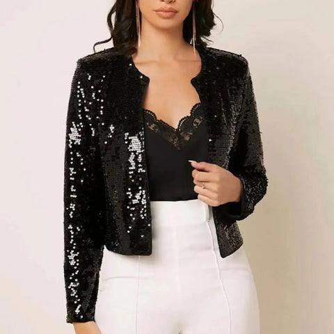 Glitter Sequin Jacket For Women Long Sleeve Casual Jacket Female Fashion Coats Women Jackets - American Thistle Glitter Sequin Jacket For Women Long Sleeve Casual Jacket Female Fashion Coats Women Jackets