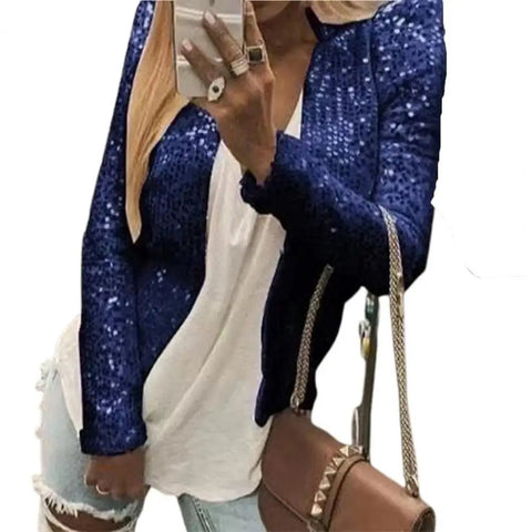 Glitter Sequin Jacket For Women Long Sleeve Casual Jacket Female Fashion Coats Women Jackets - American Thistle Glitter Sequin Jacket For Women Long Sleeve Casual Jacket Female Fashion Coats Women Jackets