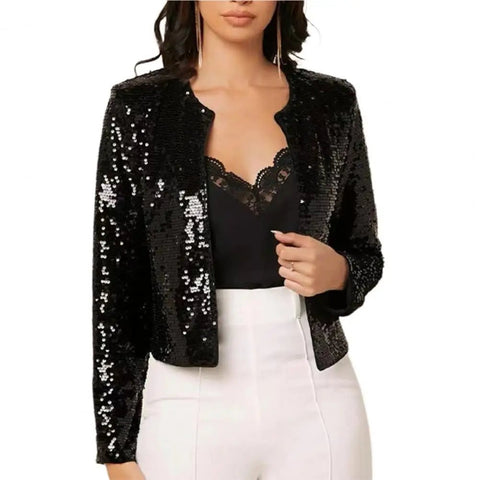 Glitter Sequin Jacket For Women Long Sleeve Casual Jacket Female Fashion Coats Women Jackets - American Thistle Glitter Sequin Jacket For Women Long Sleeve Casual Jacket Female Fashion Coats Women Jackets