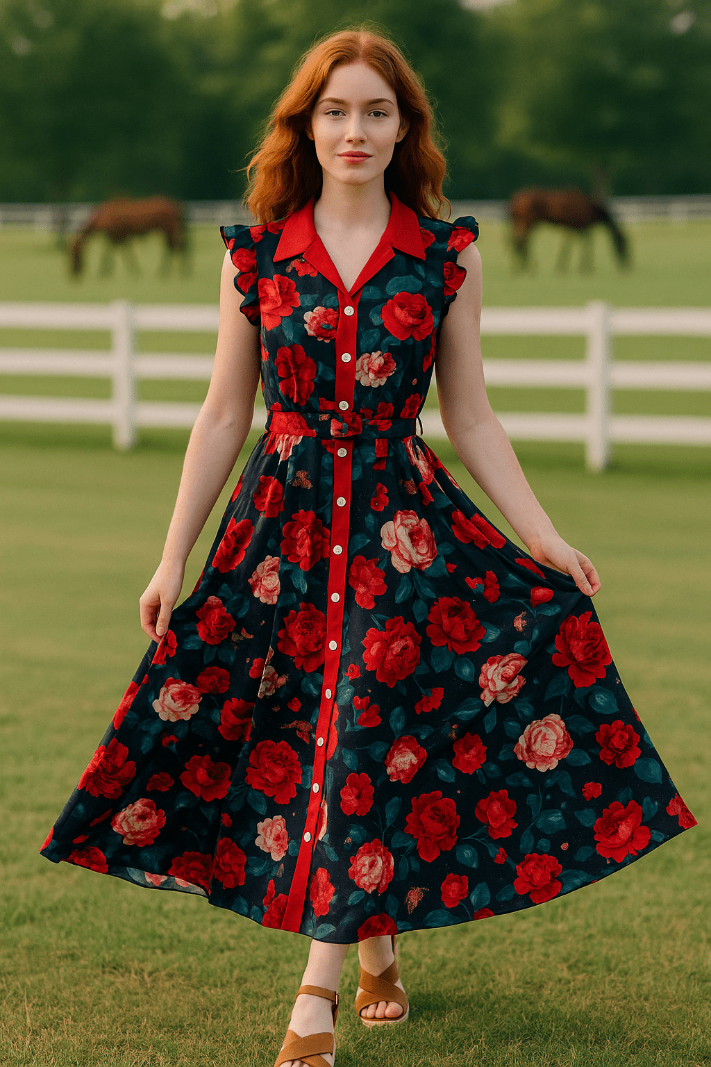 Gorgeous Long Vintage Maxi Dress Floral Print - American Thistle Gorgeous Long Vintage Maxi Dress Floral Print