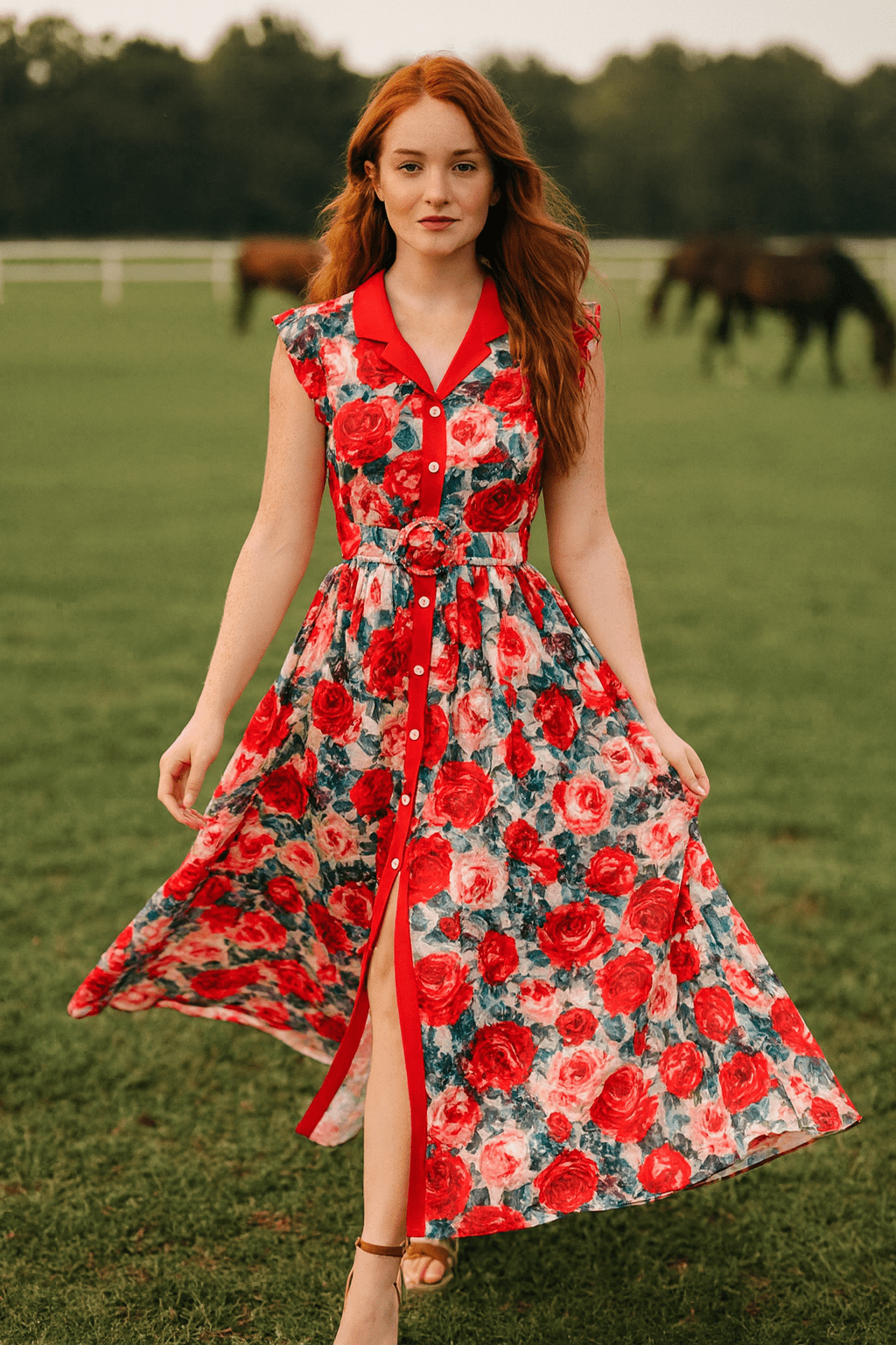 Gorgeous Long Vintage Maxi Dress Floral Print - American Thistle Gorgeous Long Vintage Maxi Dress Floral Print