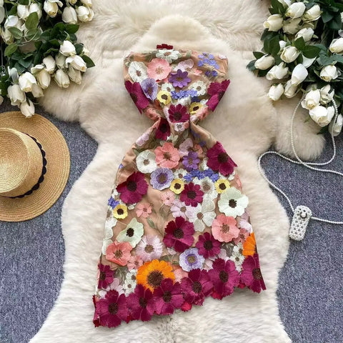 Halter Floral Short Dress - American Thistle Halter Floral Short Dress