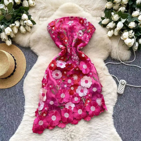 Halter Floral Short Dress - American Thistle Halter Floral Short Dress