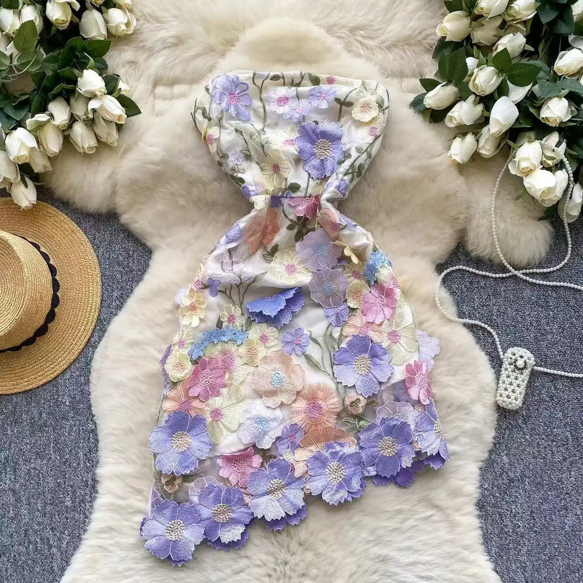 Halter Floral Short Dress - American Thistle Halter Floral Short Dress