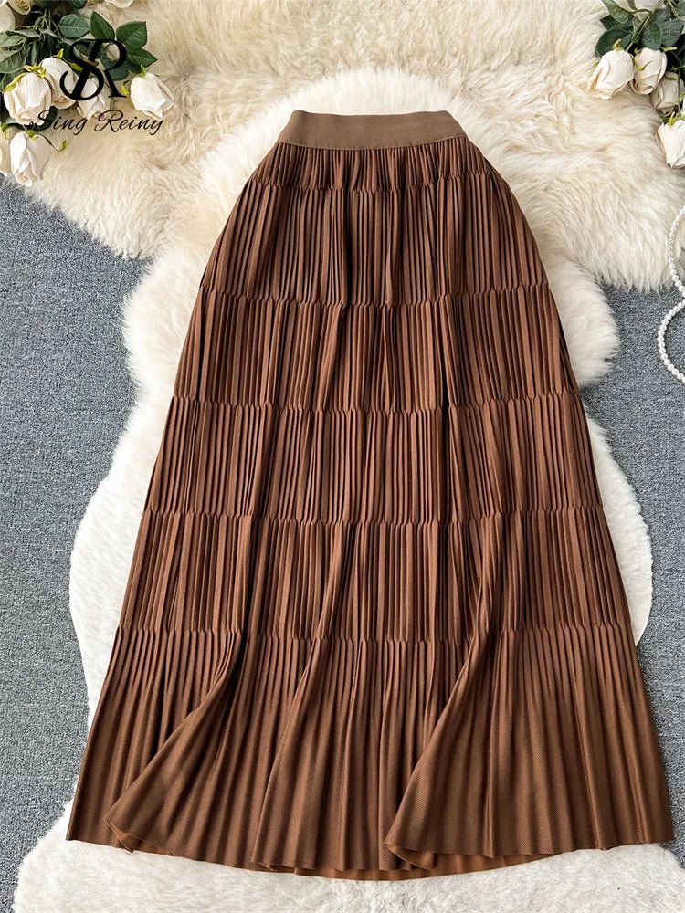 High Street Winter Long Maxi Skirt Women Elastic Waist American Retro Fashion - American Thistle High Street Winter Long Maxi Skirt Women Elastic Waist American Retro Fashion