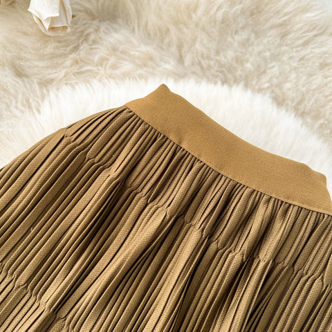High Street Winter Long Maxi Skirt Women Elastic Waist American Retro Fashion - American Thistle High Street Winter Long Maxi Skirt Women Elastic Waist American Retro Fashion