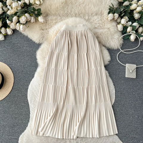 High Street Winter Long Maxi Skirt Women Elastic Waist American Retro Fashion - American Thistle High Street Winter Long Maxi Skirt Women Elastic Waist American Retro Fashion