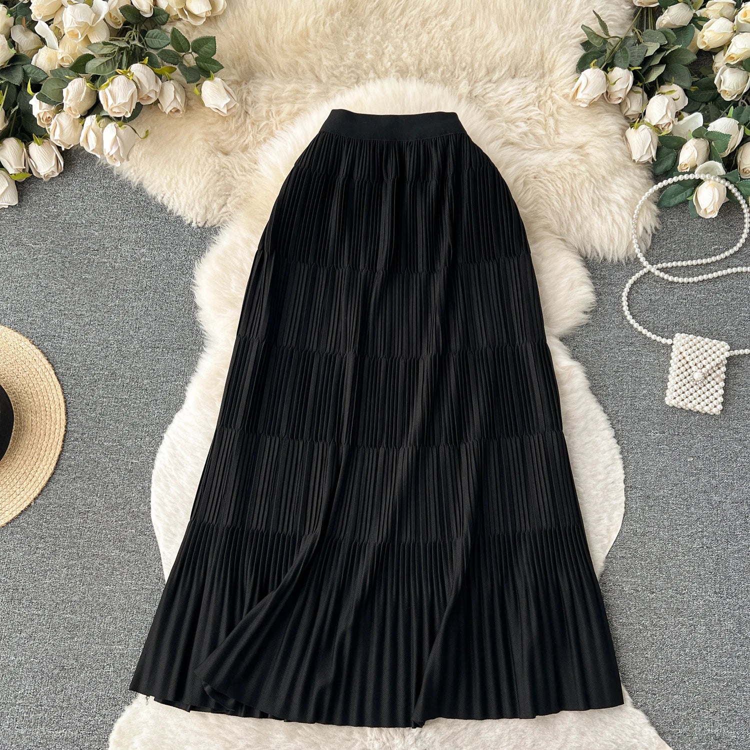 High Street Winter Long Maxi Skirt Women Elastic Waist American Retro Fashion - American Thistle High Street Winter Long Maxi Skirt Women Elastic Waist American Retro Fashion