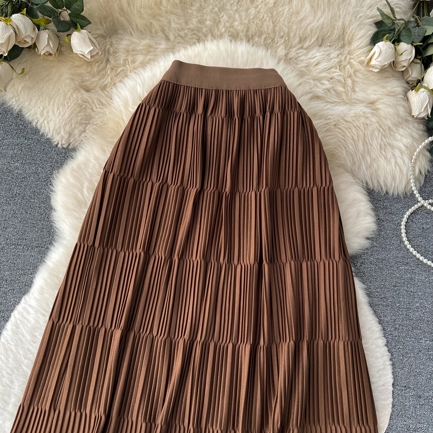 High Street Winter Long Maxi Skirt Women Elastic Waist American Retro Fashion - American Thistle High Street Winter Long Maxi Skirt Women Elastic Waist American Retro Fashion