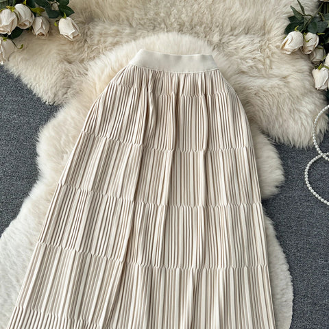 High Street Winter Long Maxi Skirt Women Elastic Waist American Retro Fashion - American Thistle High Street Winter Long Maxi Skirt Women Elastic Waist American Retro Fashion