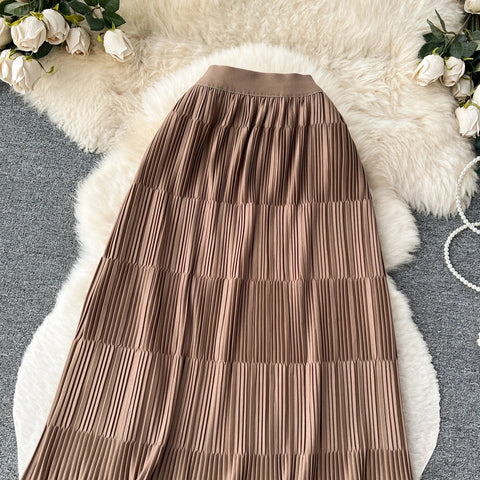 High Street Winter Long Maxi Skirt Women Elastic Waist American Retro Fashion - American Thistle High Street Winter Long Maxi Skirt Women Elastic Waist American Retro Fashion