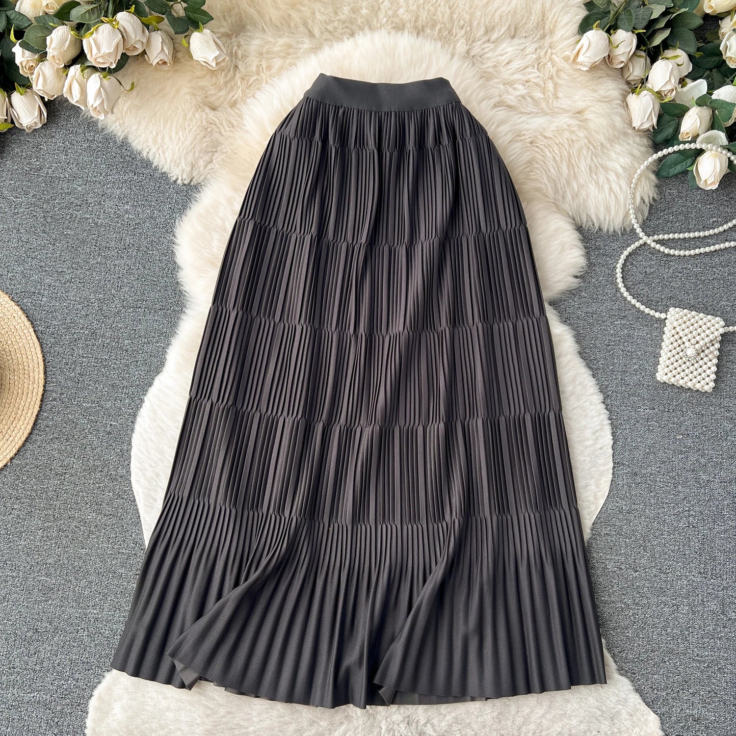 High Street Winter Long Maxi Skirt Women Elastic Waist American Retro Fashion - American Thistle High Street Winter Long Maxi Skirt Women Elastic Waist American Retro Fashion