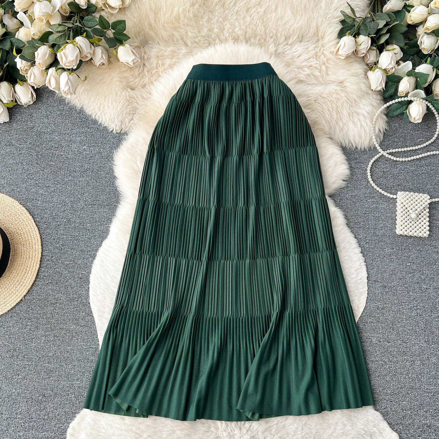 High Street Winter Long Maxi Skirt Women Elastic Waist American Retro Fashion - American Thistle High Street Winter Long Maxi Skirt Women Elastic Waist American Retro Fashion