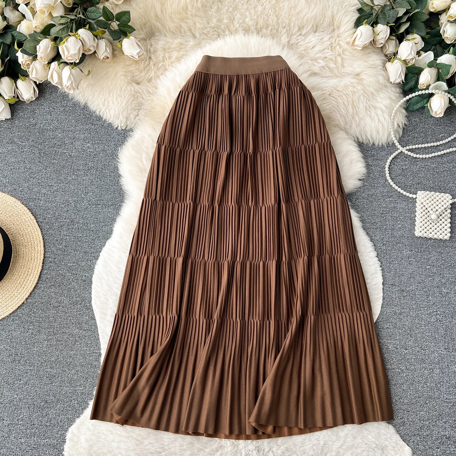 High Street Winter Long Maxi Skirt Women Elastic Waist American Retro Fashion - American Thistle High Street Winter Long Maxi Skirt Women Elastic Waist American Retro Fashion