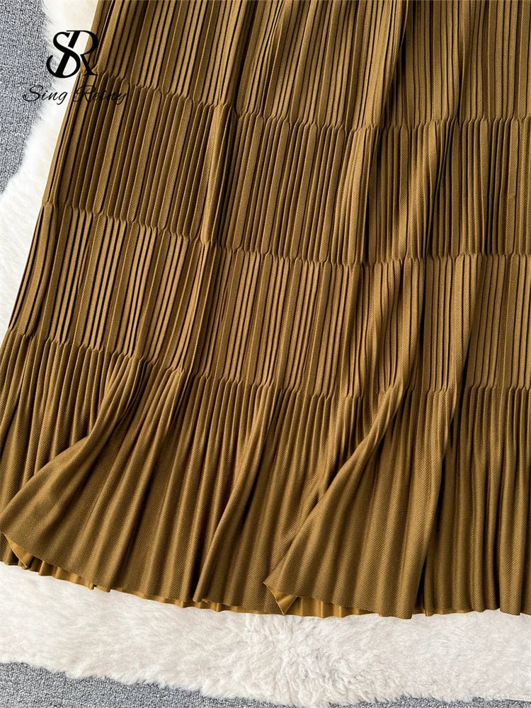 High Street Winter Long Maxi Skirt Women Elastic Waist American Retro Fashion - American Thistle High Street Winter Long Maxi Skirt Women Elastic Waist American Retro Fashion