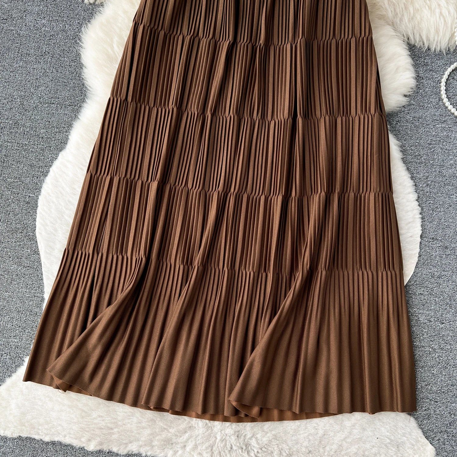 High Street Winter Long Maxi Skirt Women Elastic Waist American Retro Fashion - American Thistle High Street Winter Long Maxi Skirt Women Elastic Waist American Retro Fashion