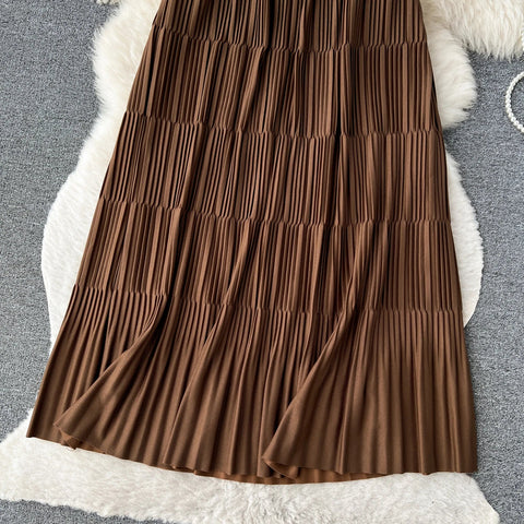 High Street Winter Long Maxi Skirt Women Elastic Waist American Retro Fashion - American Thistle High Street Winter Long Maxi Skirt Women Elastic Waist American Retro Fashion