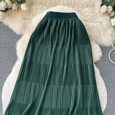 High Street Winter Long Maxi Skirt Women Elastic Waist American Retro Fashion - American Thistle High Street Winter Long Maxi Skirt Women Elastic Waist American Retro Fashion