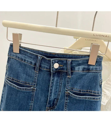 High Waist Wide Leg Jeans Women's Loose Elastic Slim Straight Long Pants - American Thistle High Waist Wide Leg Jeans Women's Loose Elastic Slim Straight Long Pants