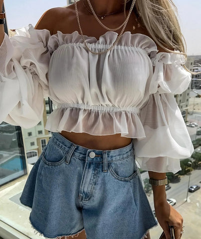 High - Waisted Denim Shorts In Style Umbrella Shape American And European - American Thistle High - Waisted Denim Shorts In Style Umbrella Shape American And European