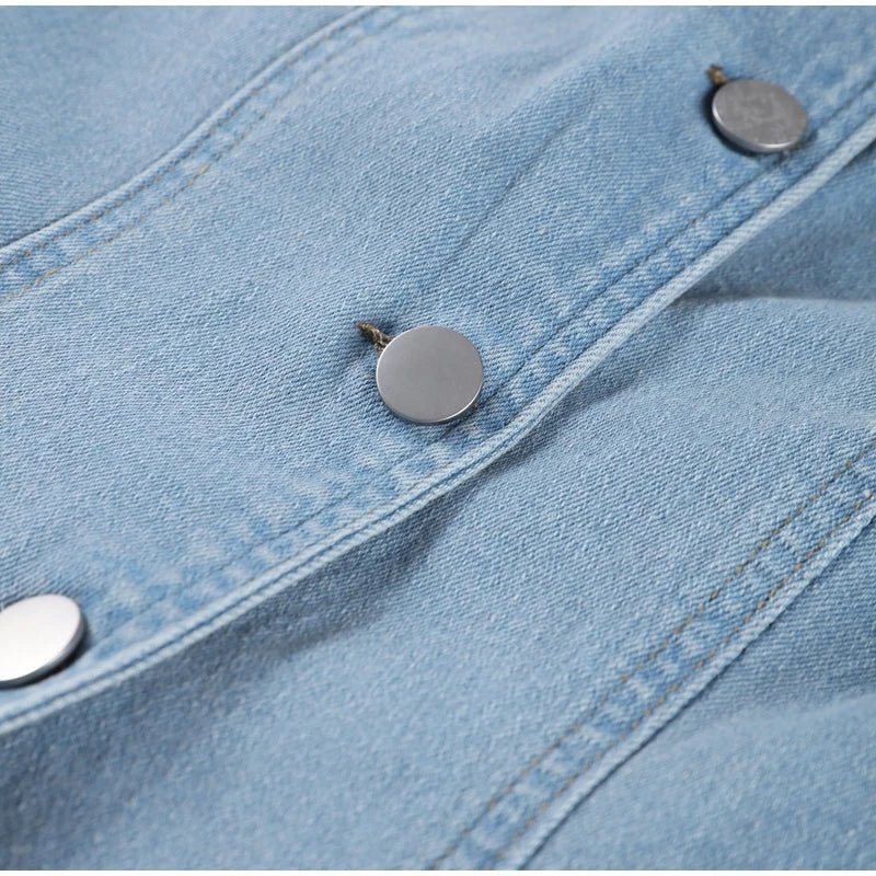 Jean Long Dress For Women Turn - down Collar Sleeveless - American Thistle Jean Long Dress For Women Turn - down Collar Sleeveless