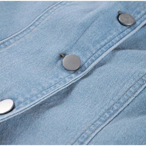 Jean Long Dress For Women Turn - down Collar Sleeveless - American Thistle Jean Long Dress For Women Turn - down Collar Sleeveless