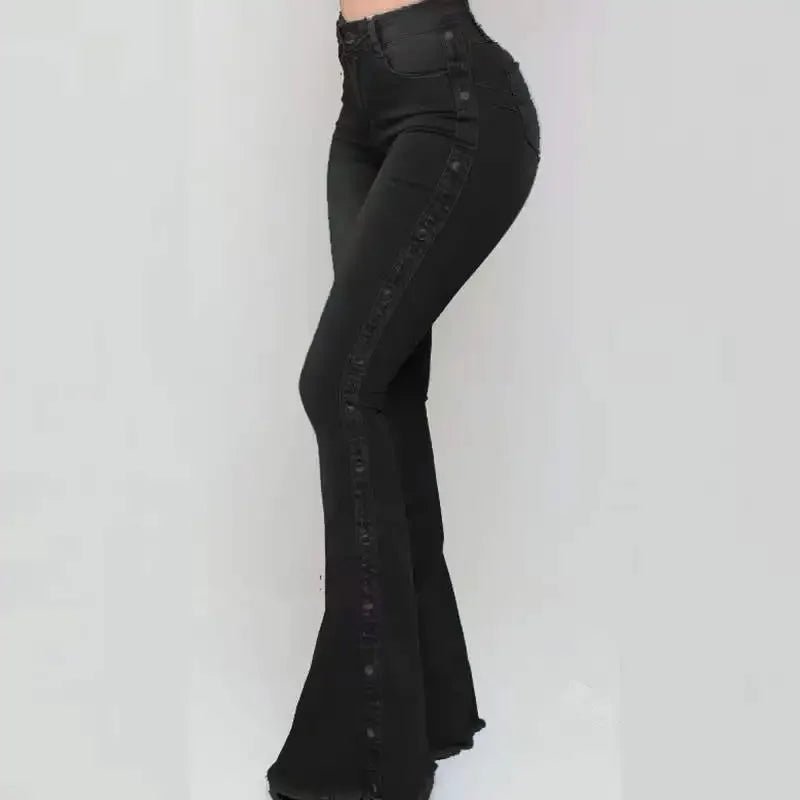 Jeans High Waist Strecth Denim Flare Pants - American Thistle Jeans High Waist Strecth Denim Flare Pants