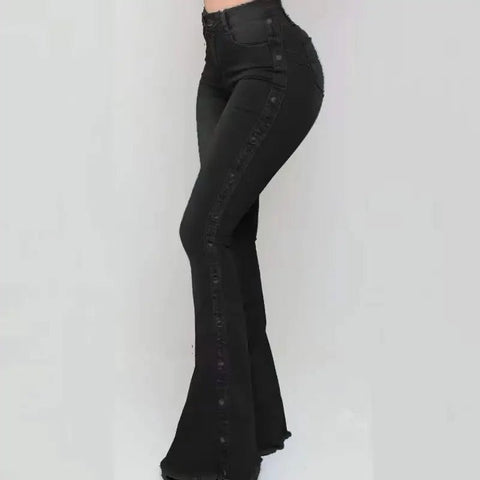 Jeans High Waist Strecth Denim Flare Pants - American Thistle Jeans High Waist Strecth Denim Flare Pants