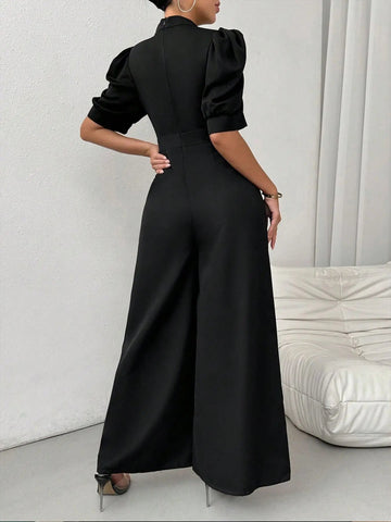Jumpsuit Women's High Waist Wide Leg Pants Comfortable Commute - American Thistle Jumpsuit Women's High Waist Wide Leg Pants Comfortable Commute