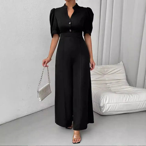 Jumpsuit Women's High Waist Wide Leg Pants Comfortable Commute - American Thistle Jumpsuit Women's High Waist Wide Leg Pants Comfortable Commute