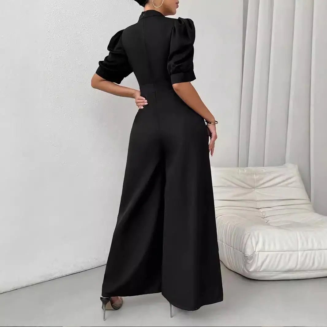 Jumpsuit Women's High Waist Wide Leg Pants Comfortable Commute - American Thistle Jumpsuit Women's High Waist Wide Leg Pants Comfortable Commute