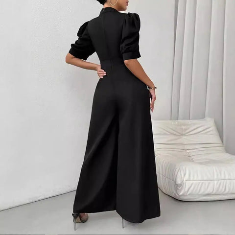 Jumpsuit Women's High Waist Wide Leg Pants Comfortable Commute - American Thistle Jumpsuit Women's High Waist Wide Leg Pants Comfortable Commute