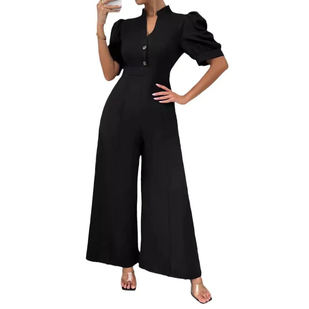Jumpsuit Women's High Waist Wide Leg Pants Comfortable Commute - American Thistle Jumpsuit Women's High Waist Wide Leg Pants Comfortable Commute