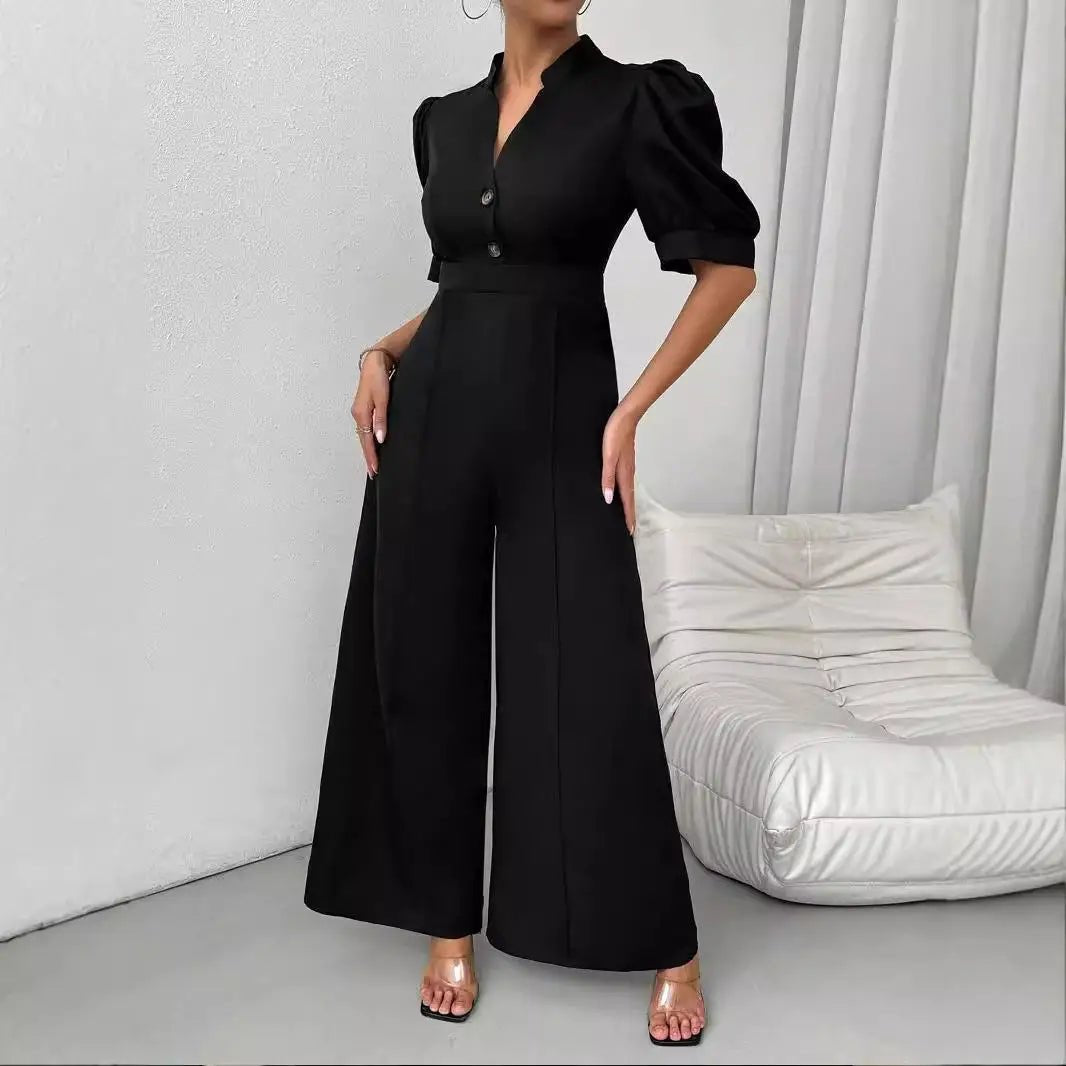 Jumpsuit Women's High Waist Wide Leg Pants Comfortable Commute - American Thistle Jumpsuit Women's High Waist Wide Leg Pants Comfortable Commute