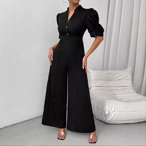 Jumpsuit Women's High Waist Wide Leg Pants Comfortable Commute - American Thistle Jumpsuit Women's High Waist Wide Leg Pants Comfortable Commute