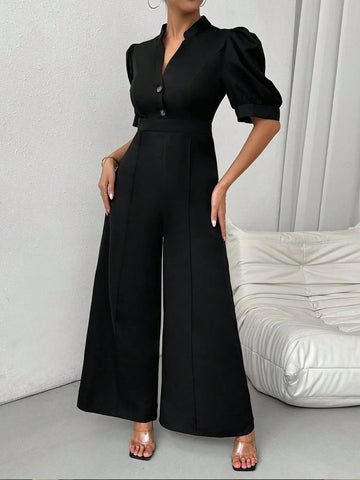 Jumpsuit Women's High Waist Wide Leg Pants Comfortable Commute - American Thistle Jumpsuit Women's High Waist Wide Leg Pants Comfortable Commute