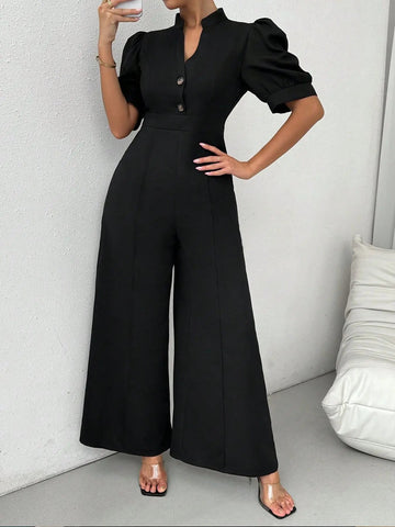 Jumpsuit Women's High Waist Wide Leg Pants Comfortable Commute - American Thistle Jumpsuit Women's High Waist Wide Leg Pants Comfortable Commute