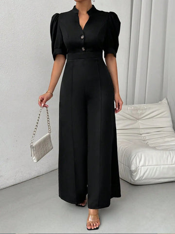Jumpsuit Women's High Waist Wide Leg Pants Comfortable Commute - American Thistle Jumpsuit Women's High Waist Wide Leg Pants Comfortable Commute
