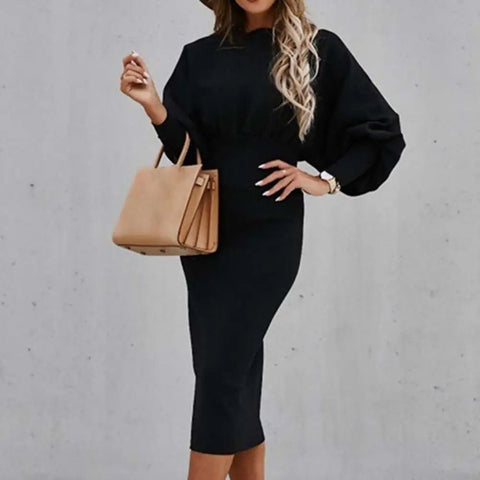 Lantern Sleeve Women Bodycon Dress High Waist Elegant Party Dress - American Thistle Lantern Sleeve Women Bodycon Dress High Waist Elegant Party Dress