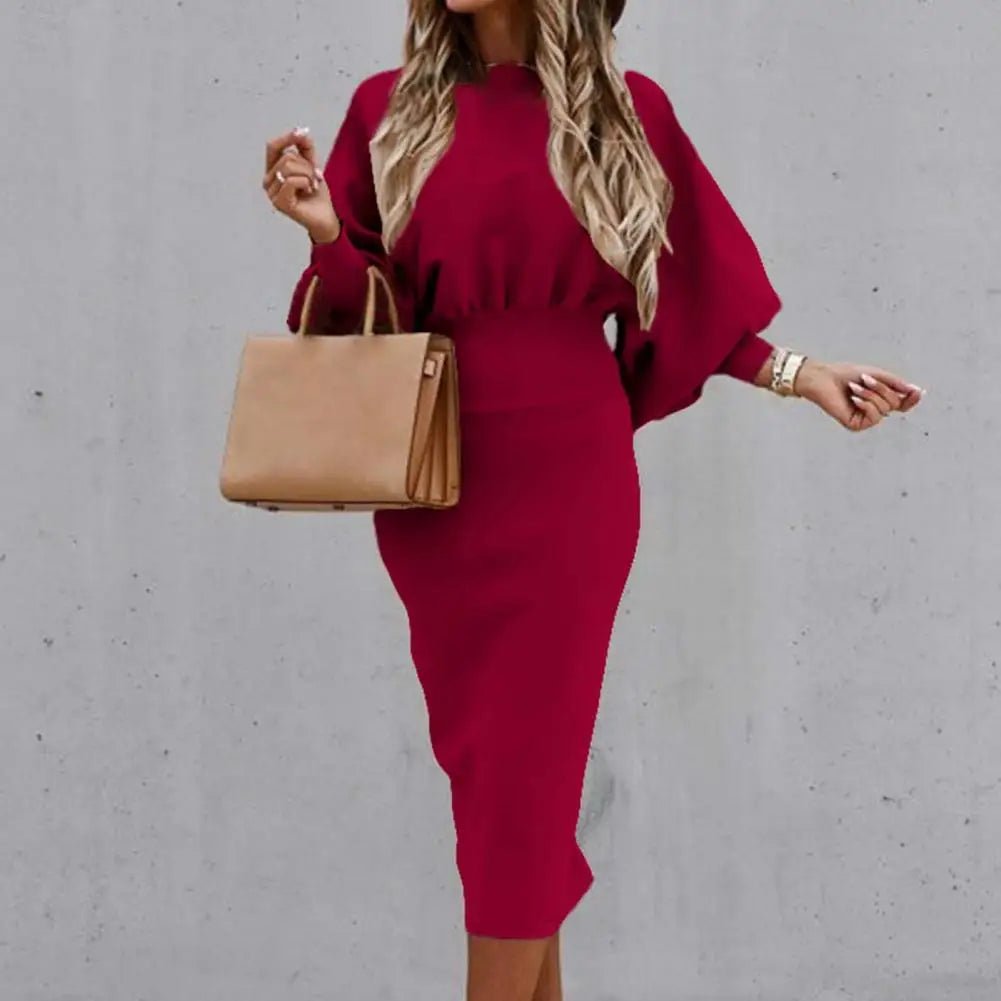 Lantern Sleeve Women Bodycon Dress High Waist Elegant Party Dress - American Thistle Lantern Sleeve Women Bodycon Dress High Waist Elegant Party Dress