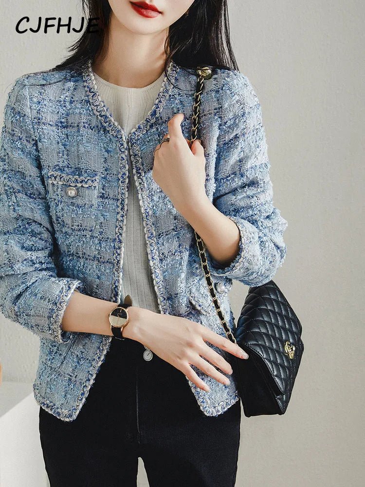Long Sleeve Fashion Tweed Blazer/ Jackets Women Spring Winter - American Thistle Long Sleeve Fashion Tweed Blazer/ Jackets Women Spring Winter