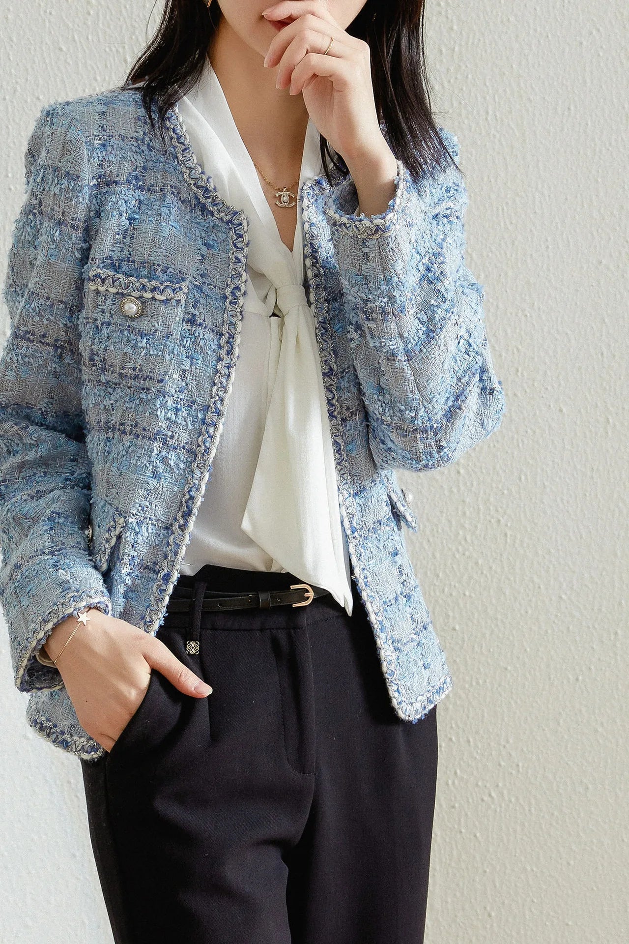 Long Sleeve Fashion Tweed Blazer/ Jackets Women Spring Winter - American Thistle Long Sleeve Fashion Tweed Blazer/ Jackets Women Spring Winter