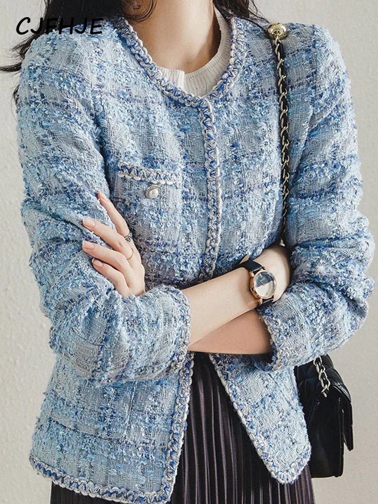 Long Sleeve Fashion Tweed Blazer/ Jackets Women Spring Winter - American Thistle Long Sleeve Fashion Tweed Blazer/ Jackets Women Spring Winter